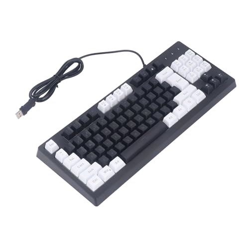 Generic メカニカルゲーミングキーボード 87キー 白黒 – ダブルショット成形 ABS 耐久設計 プラグアンドプレイ 対応 (白黒) YDGI76245895-70