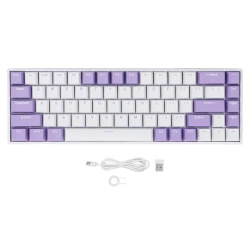 Yanmis 68キーメカニカルキーボード、 5.0 RGBバックライト付きゲーミングキーボードブルースイッチ、ワイヤレス、タイプC、フルキーアンチゴースト Yanmivqf51hd2r3