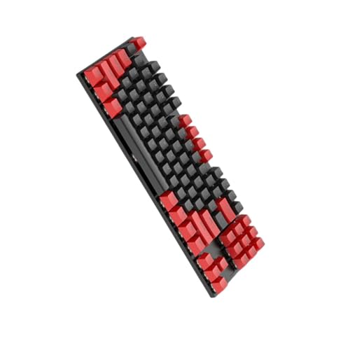 LIXSAZSE K6 メカニカル キーボード ブルー ゲーミング キーボード 防水 バックライト キーパッド 滑り止め USB デスクトップ キーパッド, ブラック/レッド EL030341-01HJWCD00009211
