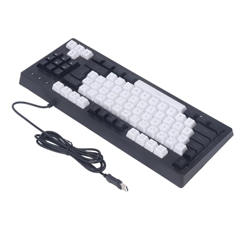 Generic メカニカルゲーミングキーボード 87キー 白黒 – ダブルショット成形 ABS 耐久設計 プラグアンドプレイ 対応 (黒と白) YDGI76245895-71