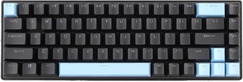 CTSHIZF ゲーミングキーボード、68キーコンピュータキーボードプラグアンドプレイブルースイッチRGBバックライト付きオフィス用 (白青) efg8910
