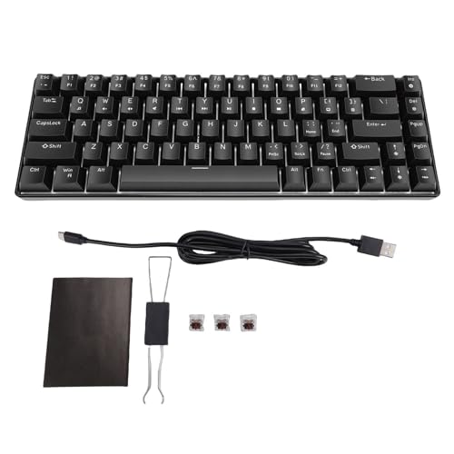 Vbestlife RGB メカニカル ゲーミング キーボード 68 キー、ブラウン スイッチ付きホットスワップ可能ボード、PC ゲーム用有線コンパクト 、RGB バックライト付き Vbestph2b6dnlus