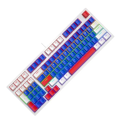 Wasdnsas LED メカニカルキーボードホットスワップ可能なゲーミングキーボードコード付きキーボード 96 キーゲーミングキーボードコンピュータラップトップ用