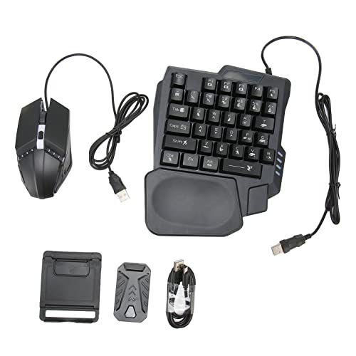MUNEFE キーボードとマウスコンバータ、4 In 1ハーフハンドゲーミングキーボードとマウスコンボ、コンピュータゲーム用有線メカニカルハーフキーボード MUNEFE3eciqnfdrm