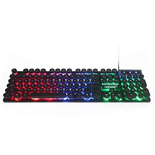 キーボード Generic ゲーミングキーボード USB インターフェイス マニピュレーター フローティング ラウンド キャップ発光キーボード 防水 19 キー コンフリクトなし プラグ アンド プレイ,Black