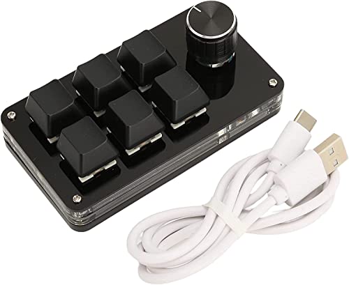 EdirFtra 6キーボタン付きミニキーボード、USB DIYプログラマブルキーボード、片手マクロメカニカルキーボード、RGBバックライト付きゲーミングキーボード、オフィス、ゲーム、音楽