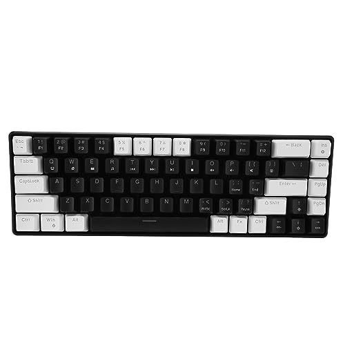 Generic メカニカルゲーミングキーボード 68キー ホットスワップ対応 ホワイト&ブラック – 5000万キーストローク寿命 RGBバックライト 搭載 取り外し可能ケーブル デザイン F2N2M