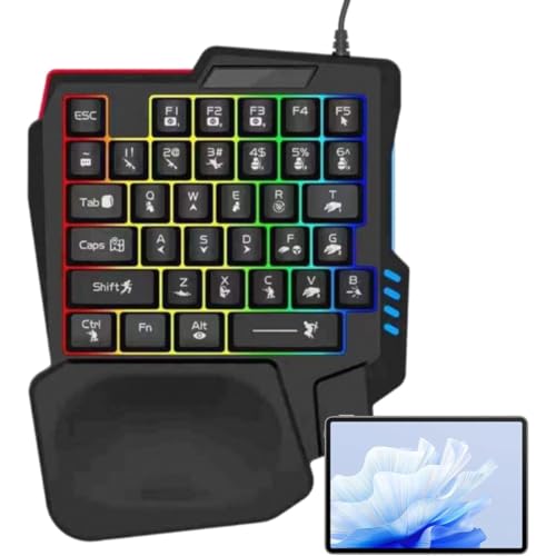 otoye 片手キーボード 35キー ゲーミング 左手用 静音メカニカル コンパクト設計 RGBライト 初心者向け Windows Mac対応 ブラック (ブラック)
