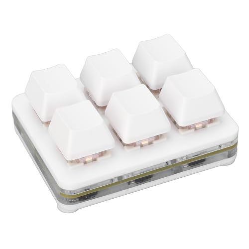 JUNENTER 6キーメカニカルゲーミングキーボード、タイプC USBミニキーボード、プログラム可能なマクロ付きRGB DIY片手キーボード、PCゲーマー向けの小型USB有線RGBメカニカルキーボードミニキーパッド