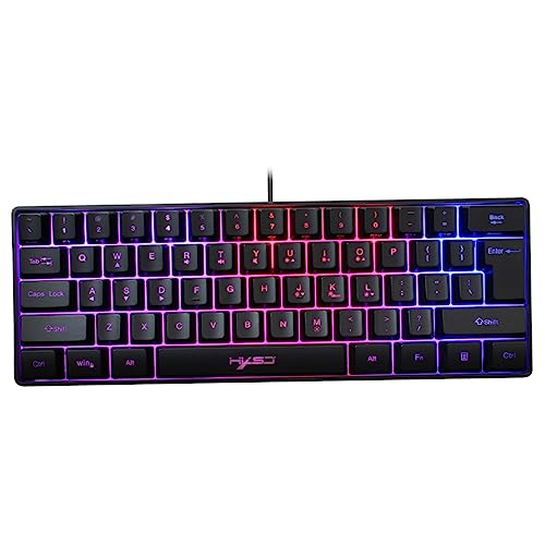 RGBバックライトキーボード、バックライト付きゲーミングキーボード、有線キーボード、ワイヤレスRGBライトワイヤレスキーボード、ホームキーボード、61キーキーボードABS LBBPQ5171A