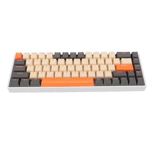 GErnie ポータブル 60% メカニカル ゲーミング キーボード、68 キー RGB バックライト付きメカニカル キーボード、人間工学に基づいた Type C 有線ゲーミング キーボード、赤いスイッチ付き、PC ラップトップ用有線オフィス キーボード gernib3nrksh15g