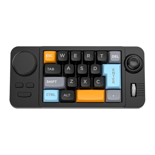 ECVGHD Illuminated 19 Key Mini Gaming Keyboard Customizable and Double Macroed Wheel