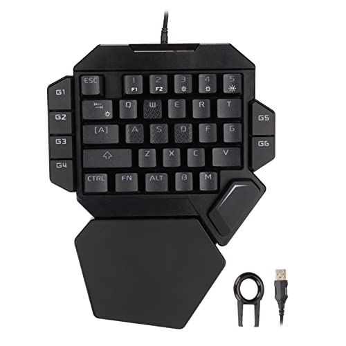 GeRRiT ,ゲーミングアクセサリー ミニ片手キーボード 35キー 高感度コントロール 6プログラム可能キー PCゲーマー用ハーフキーボード 1Qq80fdLT50505