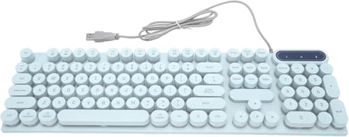 BEROZA ゲーミングキーボード、USB有線オフィスキーボード104キーラップトップ用マルチメディアコントロール (ピンク) he9594