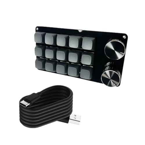 ECVGHD 2Knob Macro Keyboards Mechanical Gaming Programmable Keypad 9/10/12/15Key