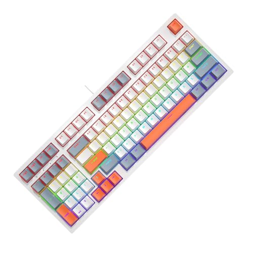 KACCDE ゲーミングキーボード フルサイズ LED バックライト 静音 コンピューターキーボード マルチメディア キーコード付きキーボード PC オフィス ゲーム用