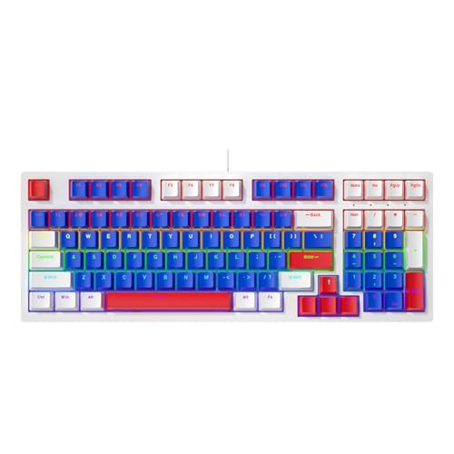 XINZHILIN LEDバックライト付きの小さな98KeysメカニカルゲーミングキーボードPCゲーマーオフィスワイヤーキーボード用人間工学に基づいたキーボード
