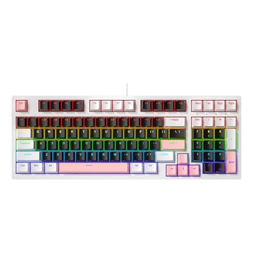 jklymm メカニカルゲーミングキーボード 96 キー LED バックライト付きゲーミングキーボードコード付き人間工学に基づいたオフィスキーボード PC ゲーマーデスクトップ用