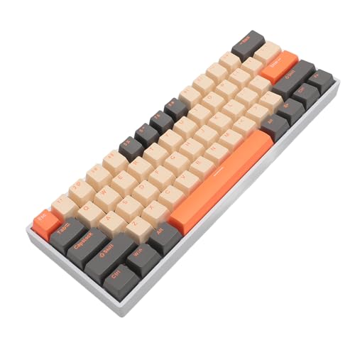 FREEWOLF 61キーゲーミングメカニカルキーボード、ブルースイッチホットスワップ可能有線/Bluetooth/2.4Gワイヤレスキーボード、RGBバックライト付き、3000mAh充電式ミニゲーミングキーボード