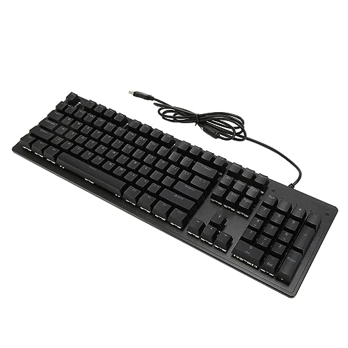 LKJHGFCVBG ゲーミングキーボード、104キークイックレスポンス有線ボードRGBバックライトプラグアンドプレイメカニカルスイッチオフィス用 (緑のスチ (黒のキャップ)