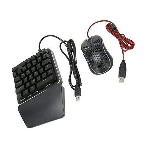 Acogedor ハーフハンドゲーミングキーボードとマウスのコンボ、4 in 1有線メカニカルRGB LEDバックライト付きハーフキーボードキーボードマウスコンバータAndroid用IOS電話用 Acogedor2si5fopc1r