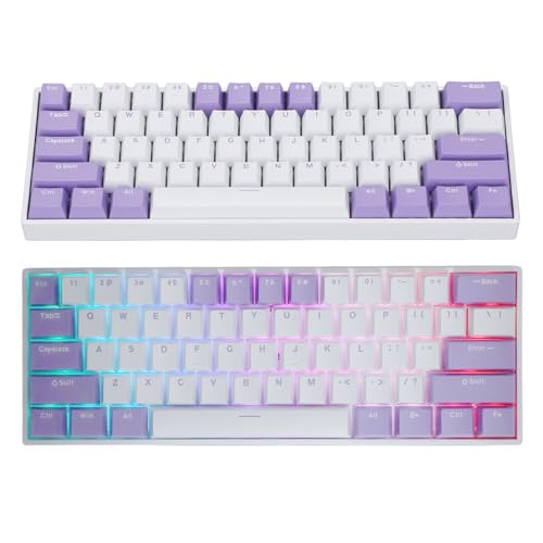 gernie 60% メカニカルゲーミングキーボード、超コンパクト 61 キーアンチゴースト Bluetooth メカニカルキーボード、ポータブル RGB バックライト付きレッドスイッチゲーミングキーボード PC ラップトップ用
