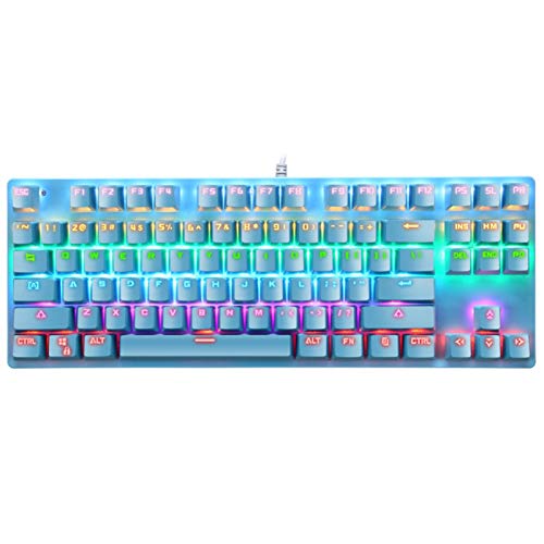 ZHANGLI 87キーメカニカルキーボード カラフルなバックライトSUB有線ゲーミングキーボード PCタイピング/タイピスト/ゲーマー用