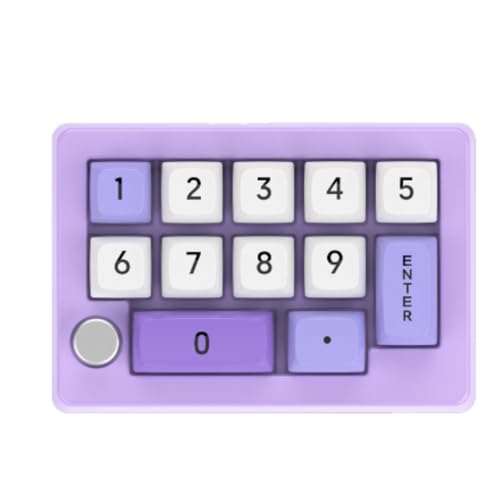 OGXN メカニカル ゲーミングキーボード ワイヤレステンキー ガスケット構造 ホットスワップ対応 プログラム バッアルミニウム合金ノブ 三種接続方式 ウィンドウズ マック ゲーム対応 ブラックシルバー レトロホワイト (高貴な紫のテンキー)