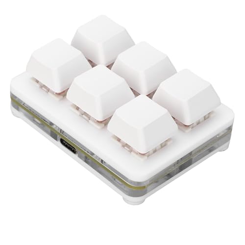 XUMIUZIY 6キーゲーミングキーボード USBミニキーボード プログラム可能なマクロキーボード RGBメカニカルキーボード 6キー 片手USB PCキーパッド ゲームオフィス用 (ホワイト) XUMIUZIY3o754gbhtr-11