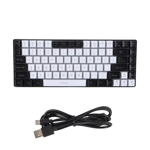 EIMSOAH ゲーミングキーボード 80% Layou 人間工学に基づいて湾曲 メカニカルキーボード メカニカル感覚 ゲーミングキーボード メカニカル 幅広い対応 mit RGB バックライト付き PCゲーマー用 (ホワイト) EIMSOAH2xc716g4yh-11