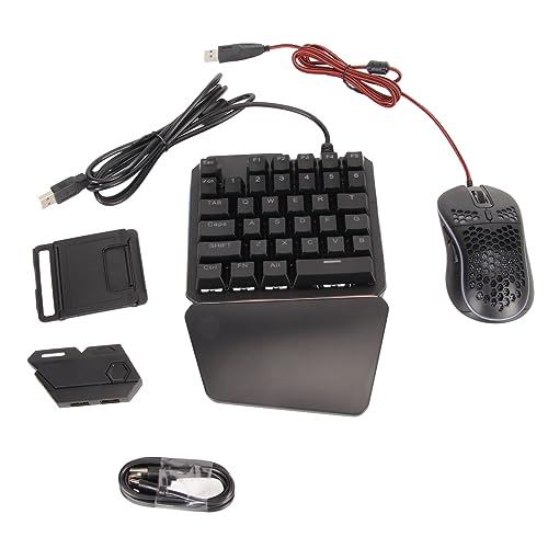 Vbestlife 片手ゲーミングキーボードとマウスのコンボ、RGBバックライト付き有線ワイヤレスメカニカルゲームコントローラー、携帯電話タブレット用の高度にカスタマイズ可能なモバイルゲームコンボパック Vbestlifen1mcdkt5v7