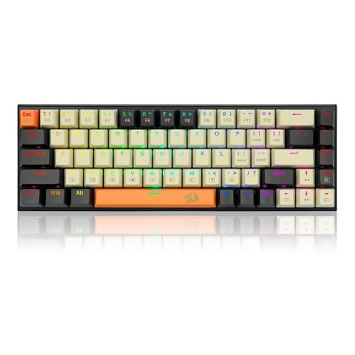 AOOOWER REDRAGON レッドラゴン 有線 ゲーミングキーボード 英語 コンパクト 赤軸 メカニカル 68KEY K633CGO-RGBTI