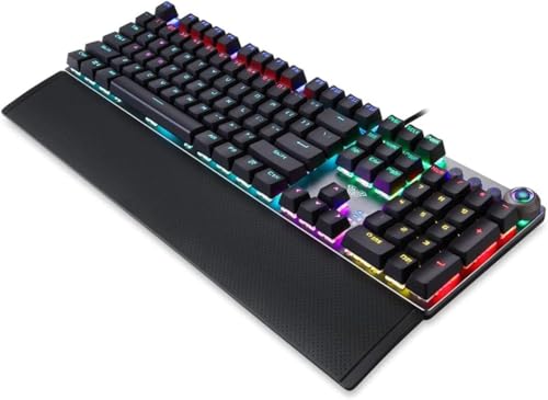 Hudeogb キー有線ゲーミング メカニカル パンク キーボード 混合光効果金属パネル リスト パッド付き (B) VASV8AV