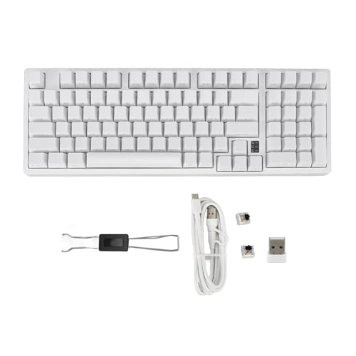Yanmis ゲーミングキーボード、2.4G / BT3.0 5.0/Type C 有線メカニカルキーボード、RGB バックライト付き 98 キーリニアアクションスイッチコンピュータキーボード Yanmipgkr5f07xc