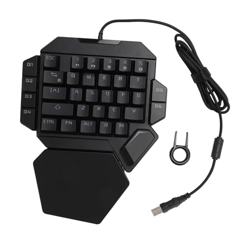 NutriEss 片手RGBメカニカルゲーミングキーボード35キーRGBバックライトブルースイッチ手首休憩付きPC用 Nutritdy9204esi