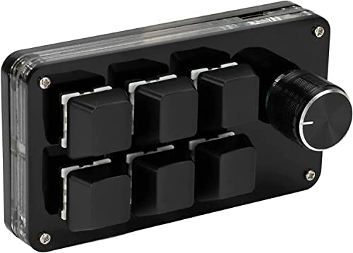 Generic 6キー メカニカルゲーミングキーボード ホワイト – ノブ付きミニキーパッド USBマルチファンクションマクロ対応 PCゲーム操作便利 U14YT