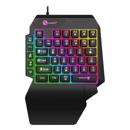 SLCXDPAT ゲーミングキーボード 片手ミニUSB ウルトラスリム 有線 35キー 片手バックライトキーボード ノートパソコン デスクトップ PC スマートフォン用