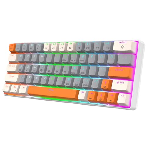 LKHGCT V500 メカニカルゲーミングキーボード 63 キーダブルショットバックライト付きミニパッド TypeC コードゲーマーやオフィスワーカーのための長期的なボ, ブルースイッチ