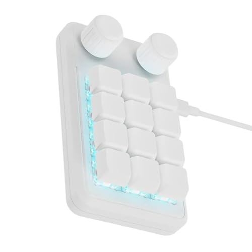 RUTAVM 2 つのノブと RGB 照明タイプ C ケーブルが付いているプログラマブル 12 キー機械式ゲーミング キーボード MH8692