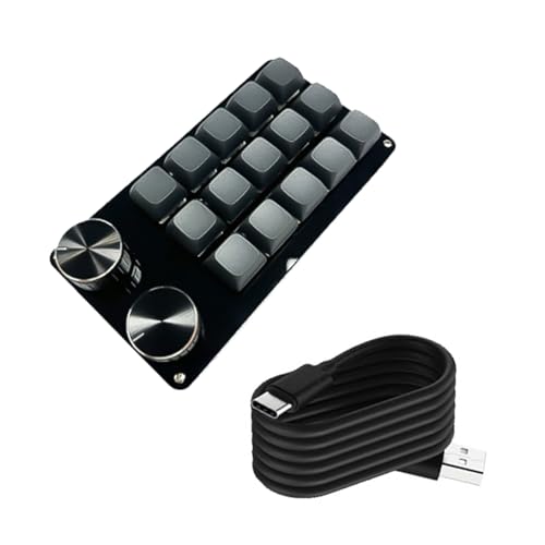 LLINthy プログラマブルマクロキーボード 2ノブ付き メカニカルゲーミングキーパッド ホットスワップ可能スイッチ ワイヤー カスタマイズ可能なコントロールパッド