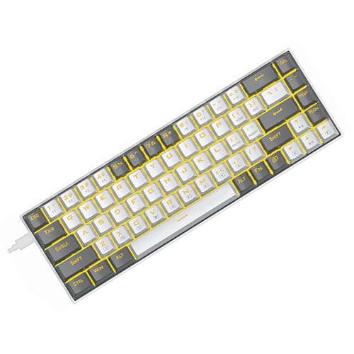 CHAMEEN ゲーミングキーボード青軸メカニカルキーボード 有線 単色LEDバックライト付き 着脱式USBケーブル パソコンキーボード オフィス ゲーム用 YCJP2401007T08BH3345