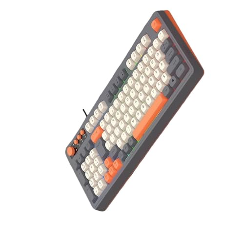 KEXIAO ARGB バックライト ゲーミングキーボード 98キー 人間工学 USB ワイヤキーボード USB ケーブル PC コンピューター ワイヤ接続 キーボード用