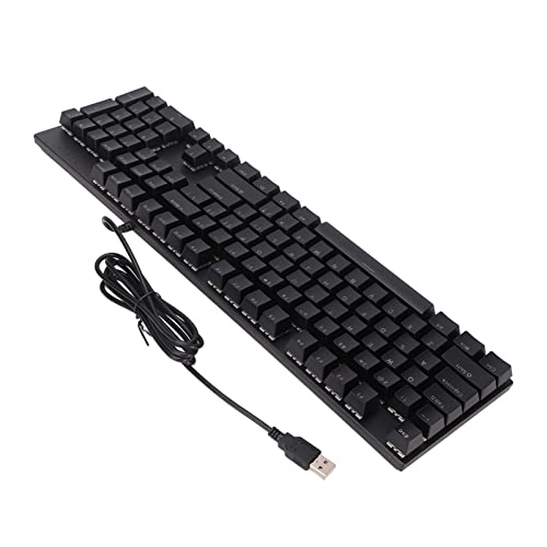 KJOET ブルースイッチメカニカルキーボード、耐摩耗性ブルースイッチメカニカルゲーミングキーボード ABS アルミニウム合金 オフィス用 (黒) MH27339