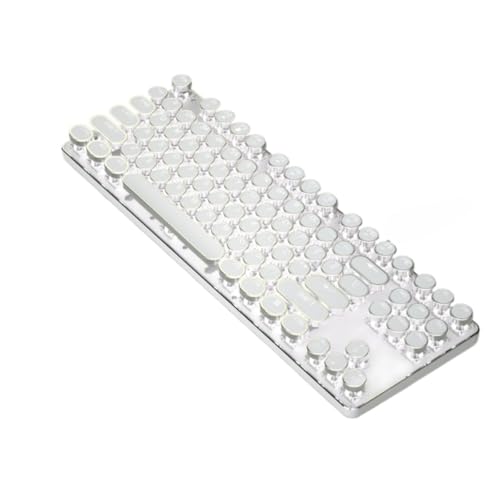 Momgla ゲーミングキーボードタイプライター キーボード ホワイト 75% コンパクト ガスケット ゲーミングキーボード 有線 メカニカル 104キー フローティングデザイン 光るキーボード 押下圧40G ラピッドトリガー LEDバックライトタイプライター (白い白い光)