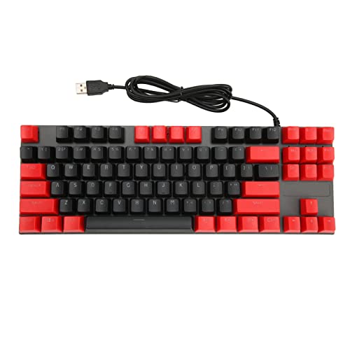 Gigicial キーボード メカニカルキーボード 87キー 有線キーボード 人間工学的コントラストカラー ゲーミングキーボード RGBバックライト付き ノートパソコン デスクトップPC用 (ブルースイッチ) (有線ブラックレッド) Gigicialo0hktgbe1x-11