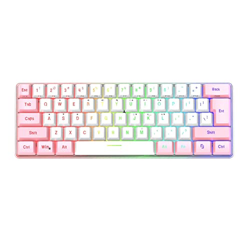 OAVQHLG3B 61キーゲーミングキーボード 60%メカニカルキーボード RGB照明モード コンピューター/ラップトップPCゲームキーボード 有線ライトアップキーボード ミニキーボード 60%キーボード 男性への誕生日プレゼントに