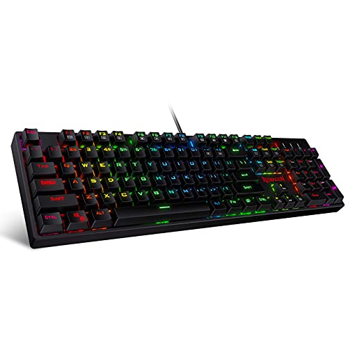 REDRAGON K582ゲーミングキーボード104キー 赤軸メカニカルキーボード RGB LEDバックライト付き USB有線ゲーム用オフィス用キーボード