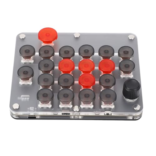 JUNENTER OSU ホットスワップ ゲームキーボード、21キー プログラマブル キーボード ノブ付き、片手用メカニカル ゲーミングキーボード プログラミング マクロ RGB バックライト OSU 標準キーボード ゲーム用