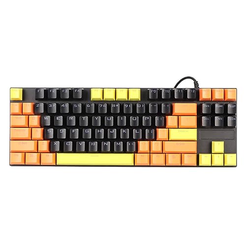Gigicial Keyboard ゲーミングキーボード 87キー 人間工学メカニカルキーボード コンピューターキーボード バックライト付き ゲーマータイピスト旅行用 Gigicialygv8afz1q6