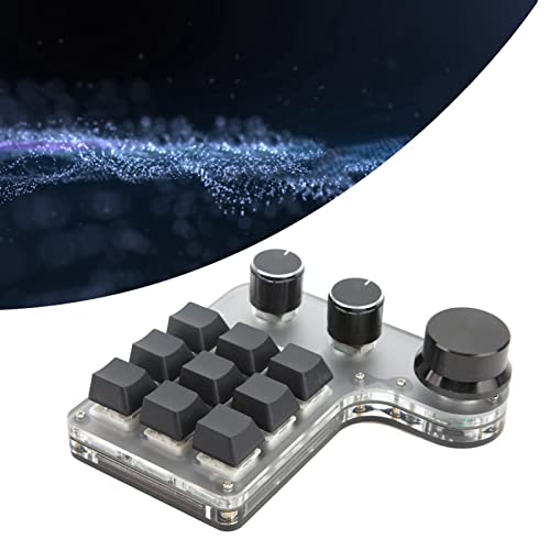 SustVita RGBを備えたSustvita Mini Gamingキーパッド、片手でプログラム可能なメカニカルキーボード、9キーカスタムショートカット用の3つのノブ、OSUとゲームに最適です！ SustVitasugceq2o57